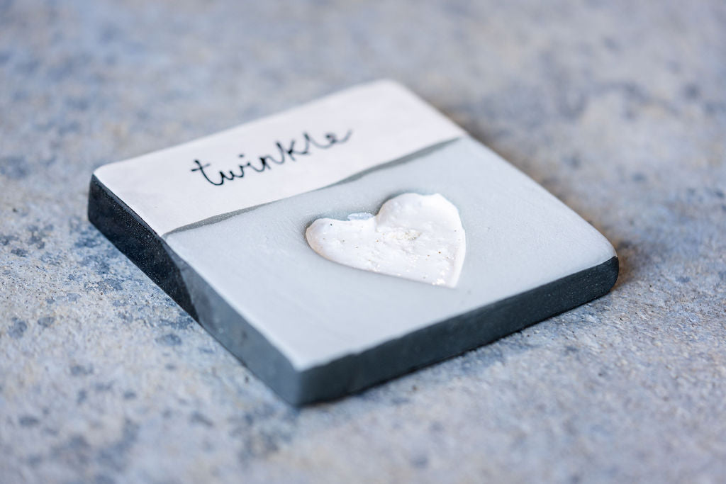 Square Pet Memorial Tile - Custom Ceramic Tribute with Optional Text