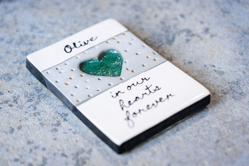 Personalised Rectangle Memorial Tile - Custom Ceramic Tribute with Your Words