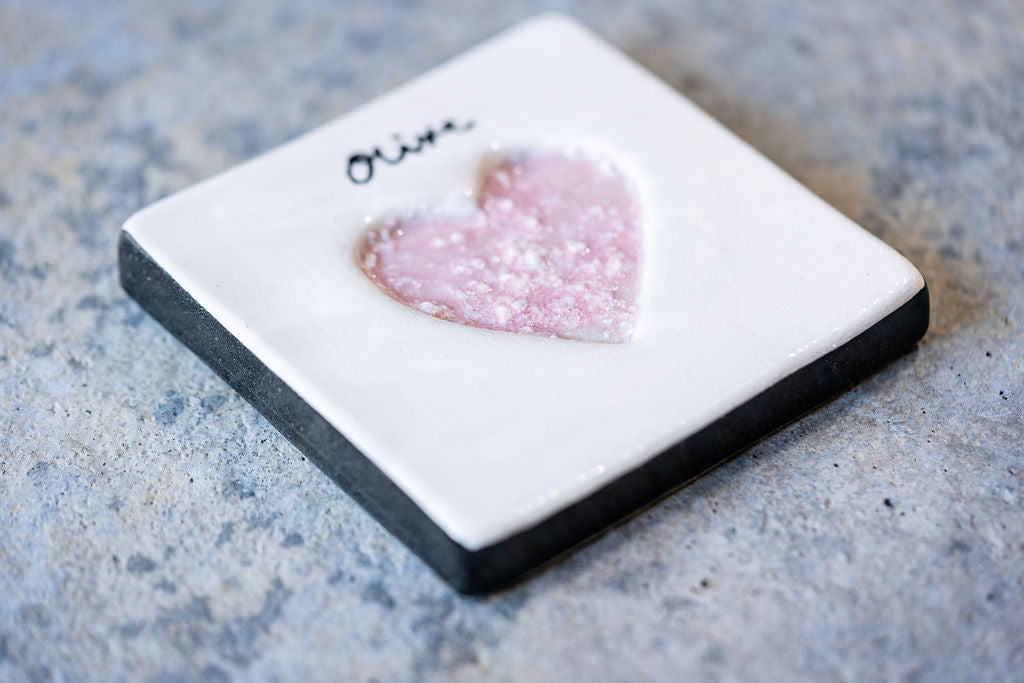 Square Memorial Tile - Custom Ceramic Tribute with Optional Text