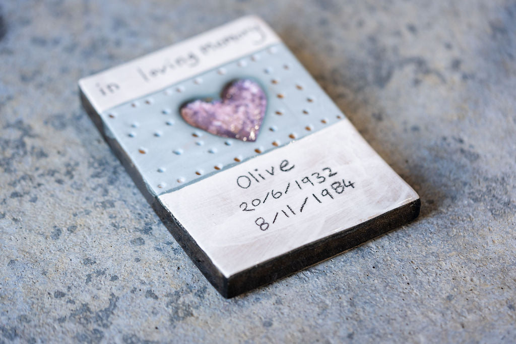 Personalised Rectangle Memorial Tile - Custom Ceramic Tribute with Your Words