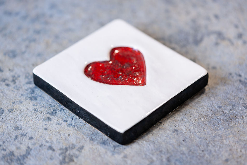 Square Memorial Tile - Custom Ceramic Tribute with Optional Text