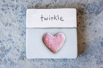 Square Pet Memorial Tile - Custom Ceramic Tribute with Optional Text