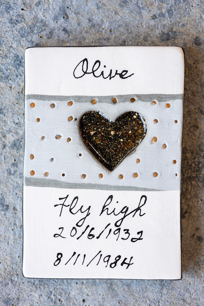 Personalised Rectangle Memorial Tile - Custom Ceramic Tribute with Your Words