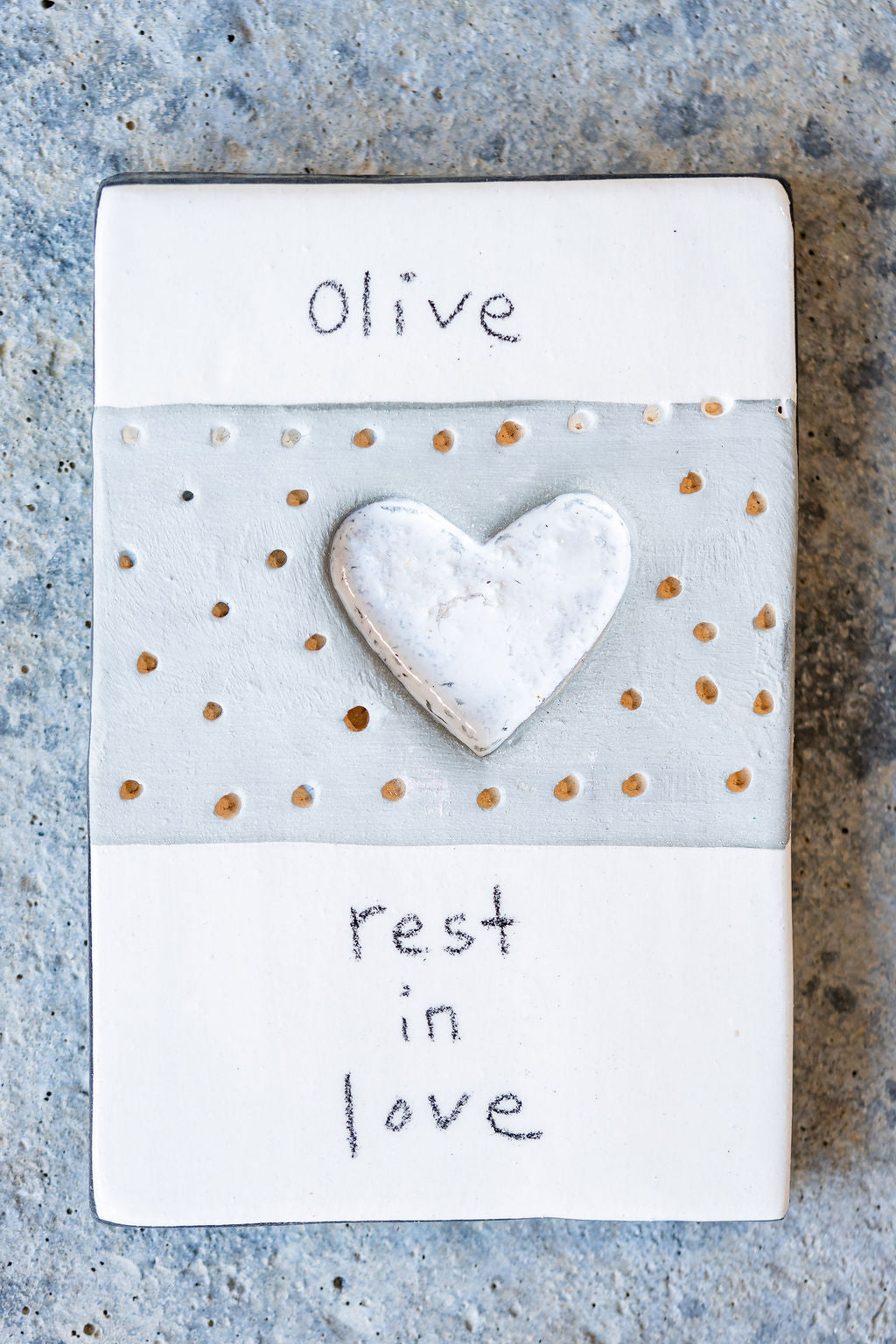 Personalised Rectangle Memorial Tile - Custom Ceramic Tribute with Your Words