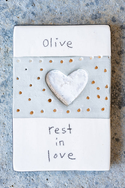 Personalised Rectangle Memorial Tile - Custom Ceramic Tribute with Your Words