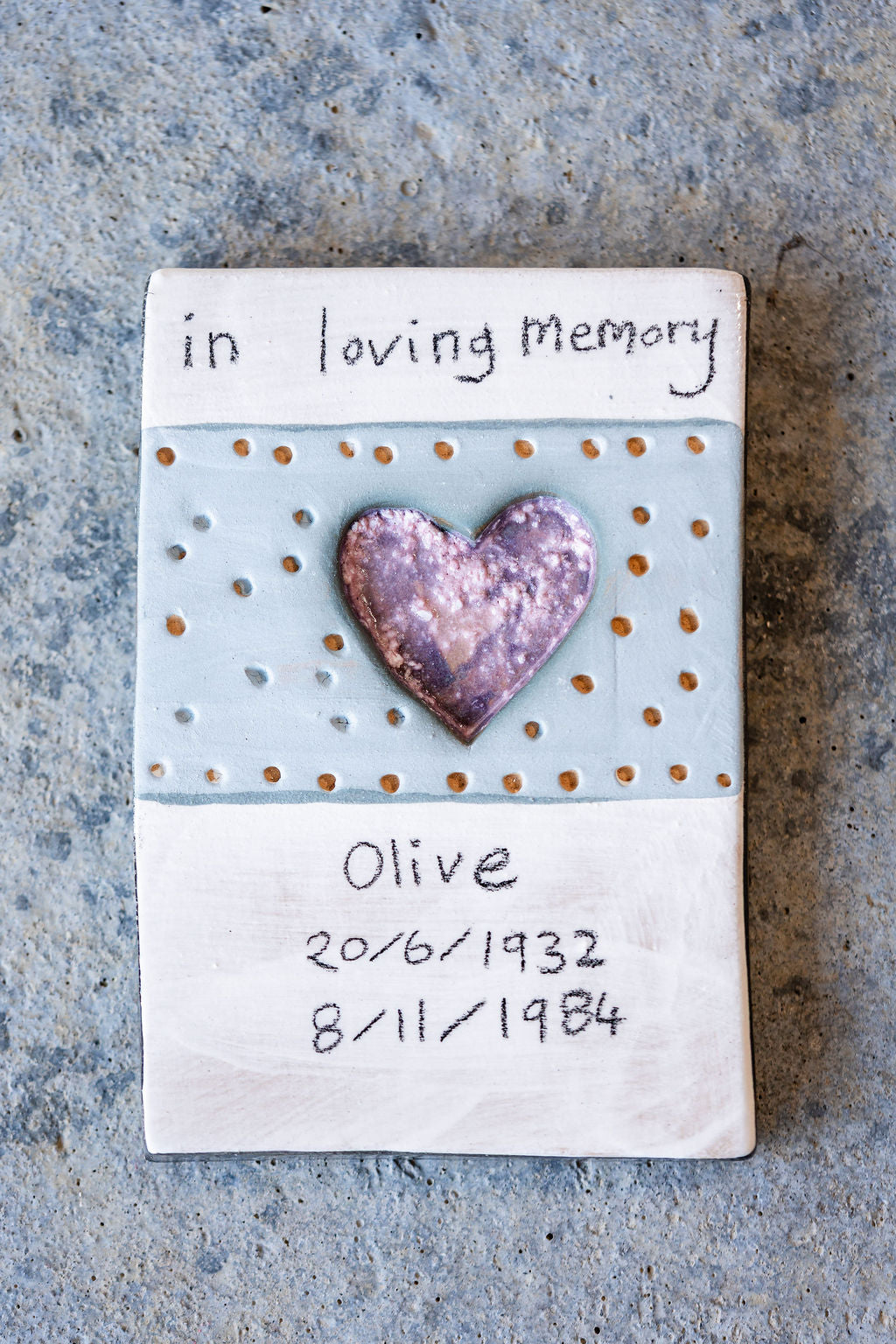 Personalised Rectangle Memorial Tile - Custom Ceramic Tribute with Your Words
