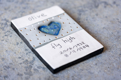 Personalised Rectangle Memorial Tile - Custom Ceramic Tribute with Your Words